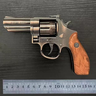 不可发射木纹鲁格红鹰全金属砸响左轮枪打响8090怀旧玩具战神正品