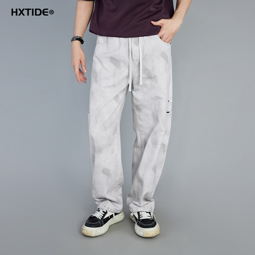 HXTIDE中国狐轩夏季纯棉休闲裤