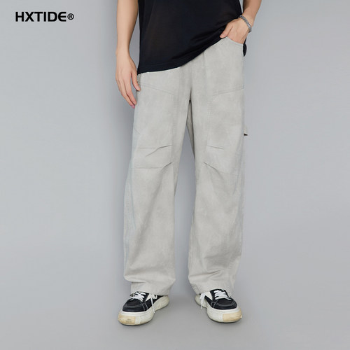HXTIDE中国狐轩夏季纯棉工装裤