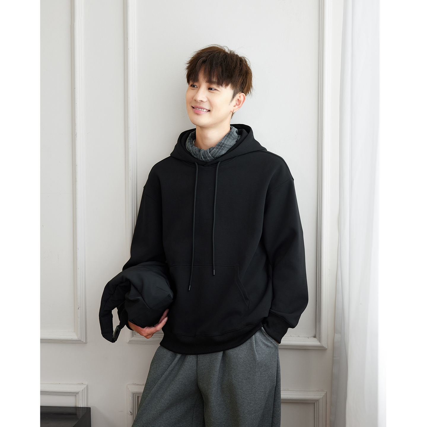 秋冬季重磅空气层太空棉连帽卫衣