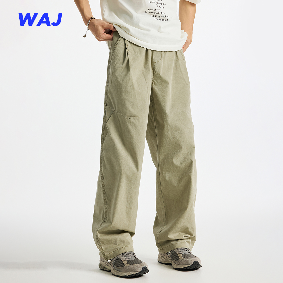 美式简约户外宽松直筒百搭弯刀裤