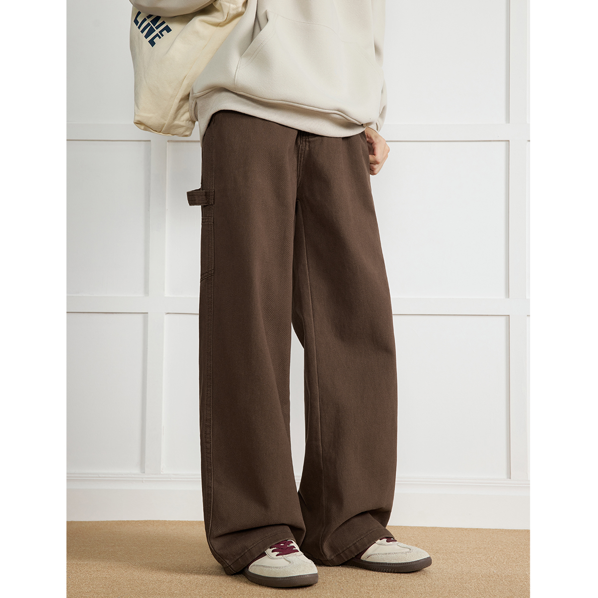 美式复古纯棉水洗做旧工装伐木裤