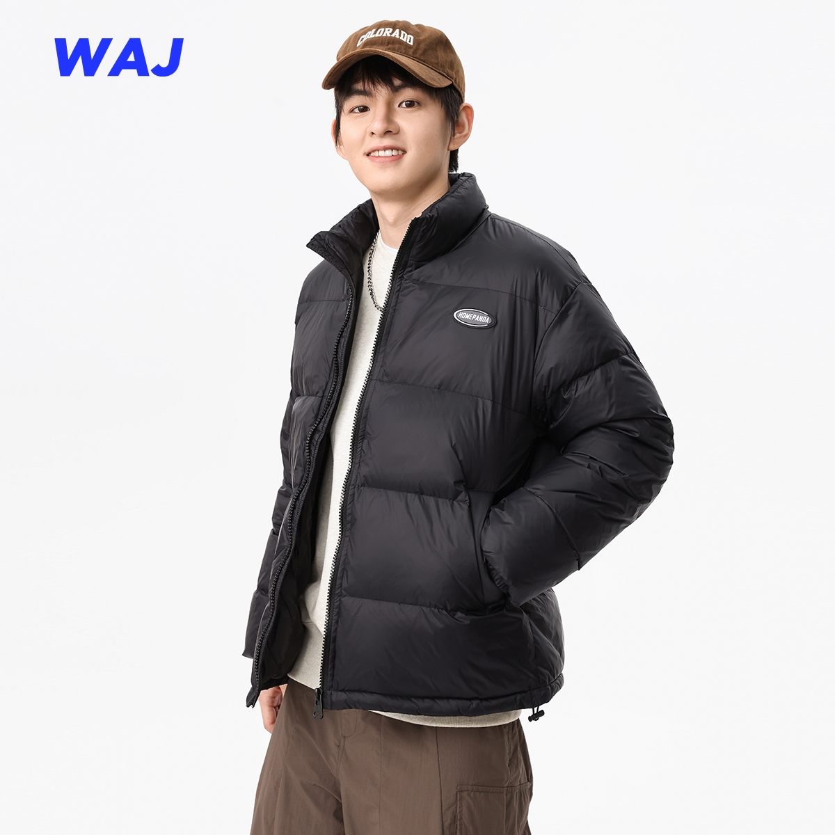 新国标90白鸭绒羽绒服短款面包服