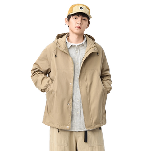 春夏新款中性风棉衣外套男宽松户外防风防水三防美式连帽休闲夹克