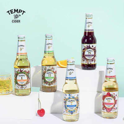【临期处理】TEMPT诱惑七号西打果酒女生气泡甜酒水果酒