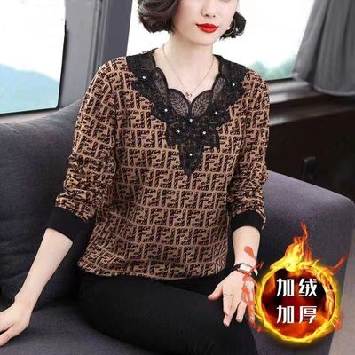 蕾丝洋气打底衫中年妈妈宽松减龄