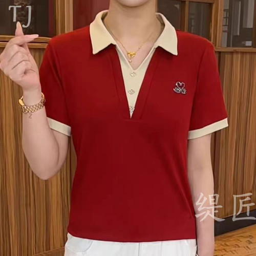 中年妈妈百搭宽松短袖T恤女大码
