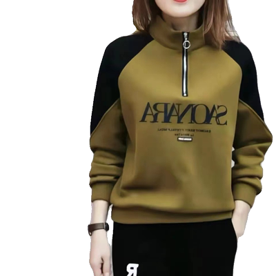 春秋季女大码妈妈装加绒加厚卫衣