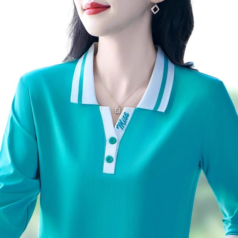 纯棉polo翻领长袖大码内搭