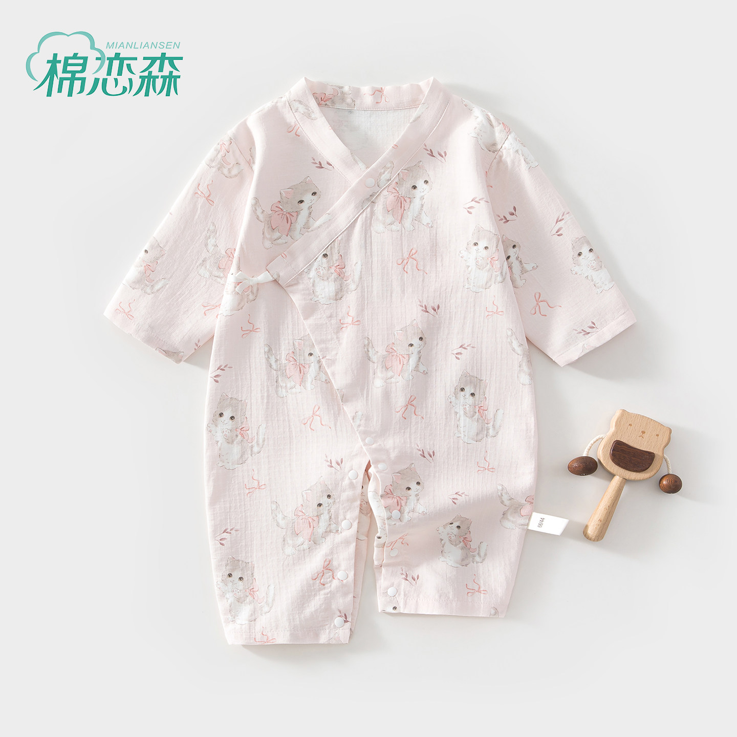 棉恋森婴儿衣服夏薄款长袖连体衣图片