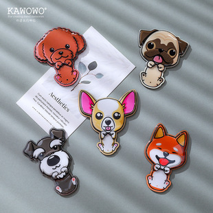 可爱动物磁力贴3d立体木质冰箱贴狗狗创意动物卡通可爱ins磁贴