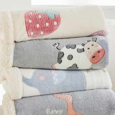 儿童毛毯加厚冬季羊羔绒小被子学生幼儿园午睡宝宝婴儿珊瑚绒毯子