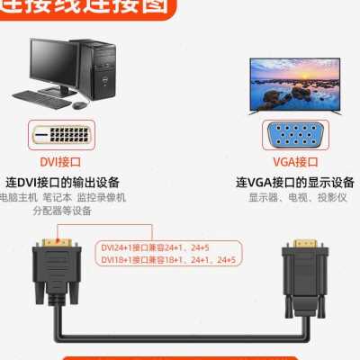 DVI转VGA线vja高清18+1转换器电脑显卡24+1转显示器转接头连接线