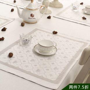 白色棉亚麻餐垫家用桌垫 瑞典Ekelund 吸水餐具隔热杯垫擦手巾
