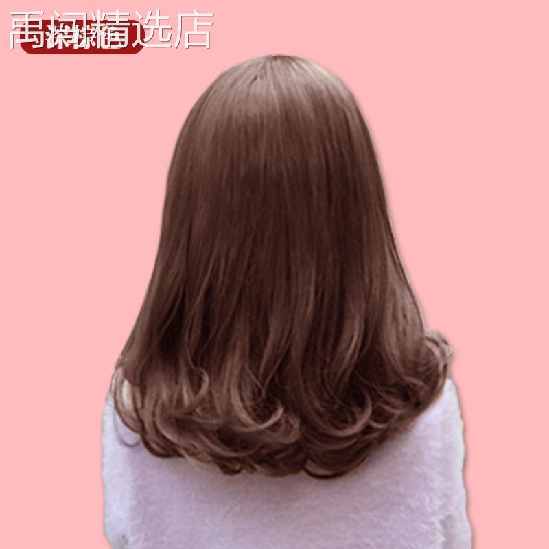 假发女梨花头齐刘海长卷发短发中长发型女士蓬松假发套整顶假头发
