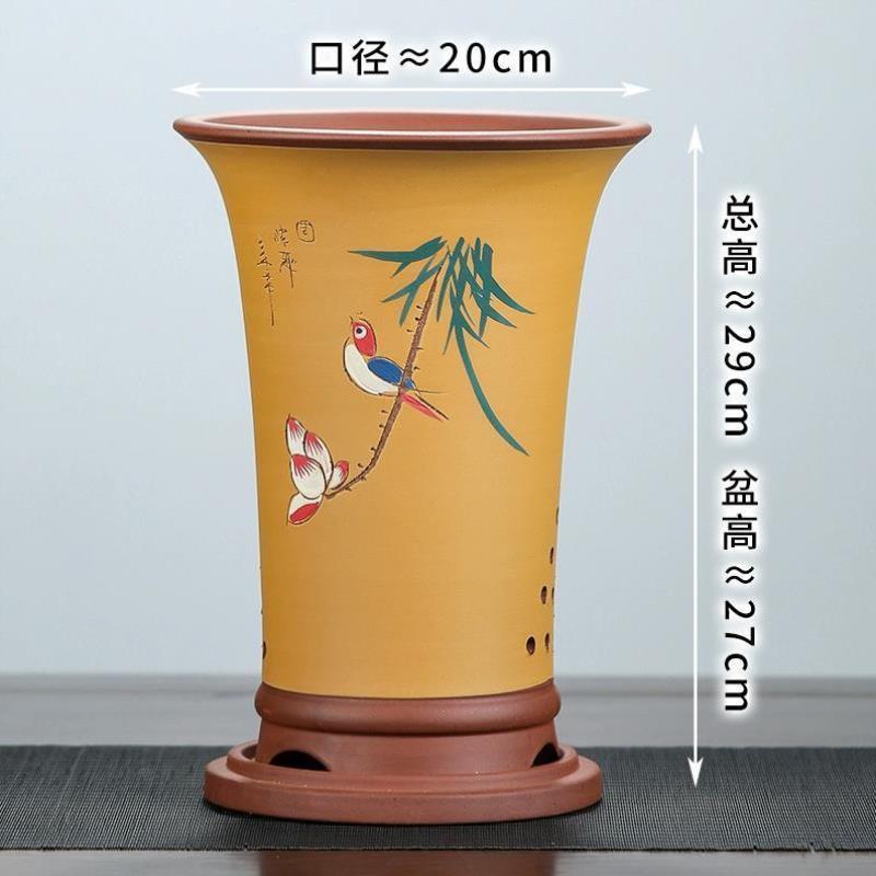 紫砂兰花盆墨兰惠兰蝴蝶兰君子兰陶瓷特大兰草大花特价高花盆包邮