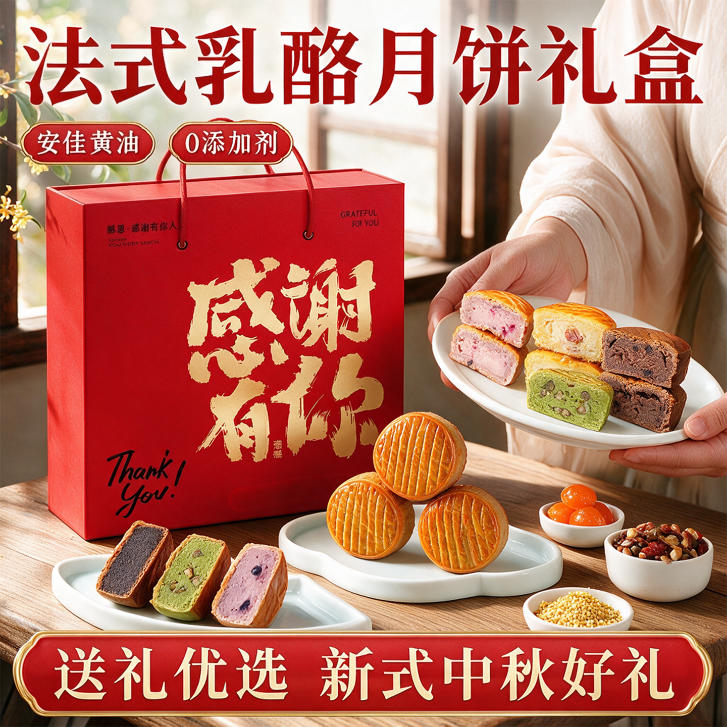 法式乳酪月饼蓝莓乳酪饼无添加礼盒高端中秋伴手礼下午茶旗舰店