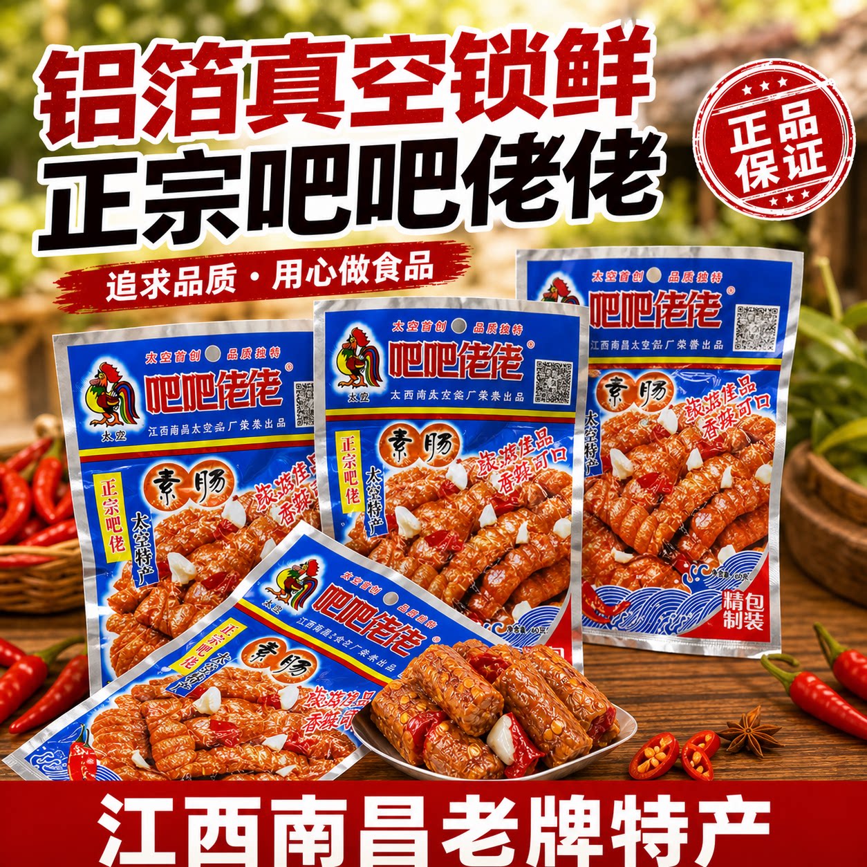 江西特产吧吧佬佬素肠豆干太空素鸡肠素牛肉豆制品办公室休闲零食