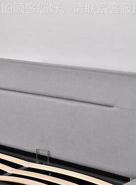 外亚工厂布艺床灰色麻卧室床大床upholstere贸d be1679Gd Kngi si