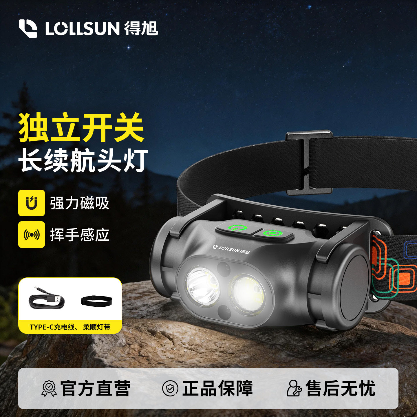 头灯强光超亮便携超长续航头戴式