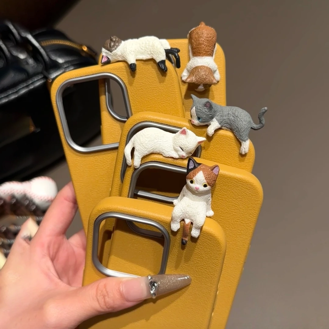 可爱立体猫咪手机壳苹果16