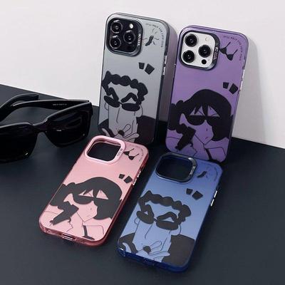 苹果磨砂手机壳情侣卡通小新同款