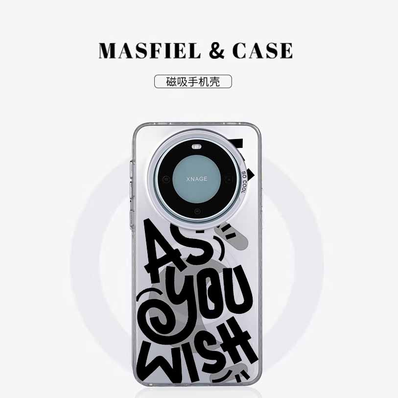 苹果15pro磁吸手机壳涂鸦英文