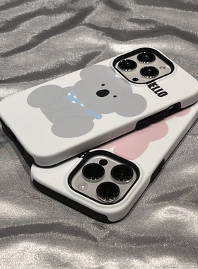 卡通情侣兔子考拉手机壳适用于iPhone16puls二合一菲林壳苹果14/15/16/17promax软胶保护套硬背板可爱个性壳