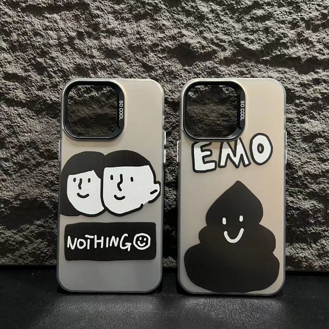iPhone磨砂手机壳搞怪情侣EMO