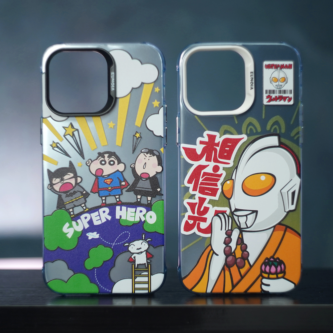 苹果磨砂手机壳卡通小新和奥特曼
