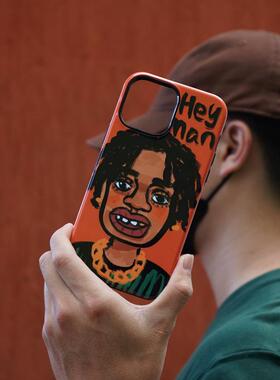 搞怪欧美潮牌手机壳适用于iPhone16puls二合一菲林壳苹果14/15/16/17promax亮面硬壳情侣同款小众防摔保护套