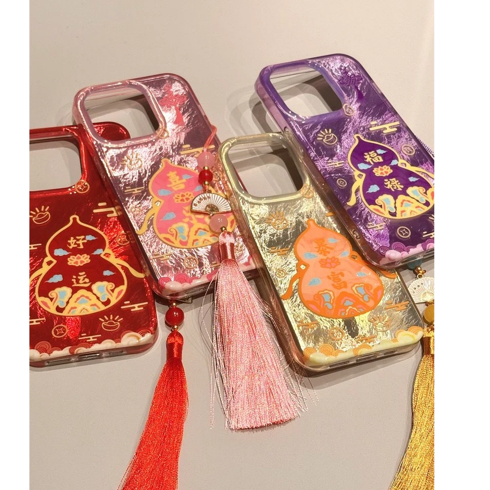 新中式好运葫芦适用iPhone16手机壳暴富苹果11/12/13/14/15promax高级感小米14/15Pro创意Mate60/70Pro保护套