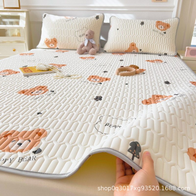 泰国乳胶凉席三件套可折叠A类母婴级夏凉席冰丝席卡通空调软席子,床上用品,乳胶席,淘宝优惠券,粉丝福利购,淘宝优惠卷