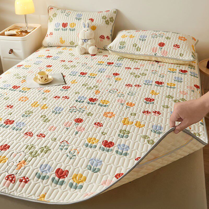 2025新款乳胶凉席三件套夏季冰丝席防滑单件宿舍可机洗软席子