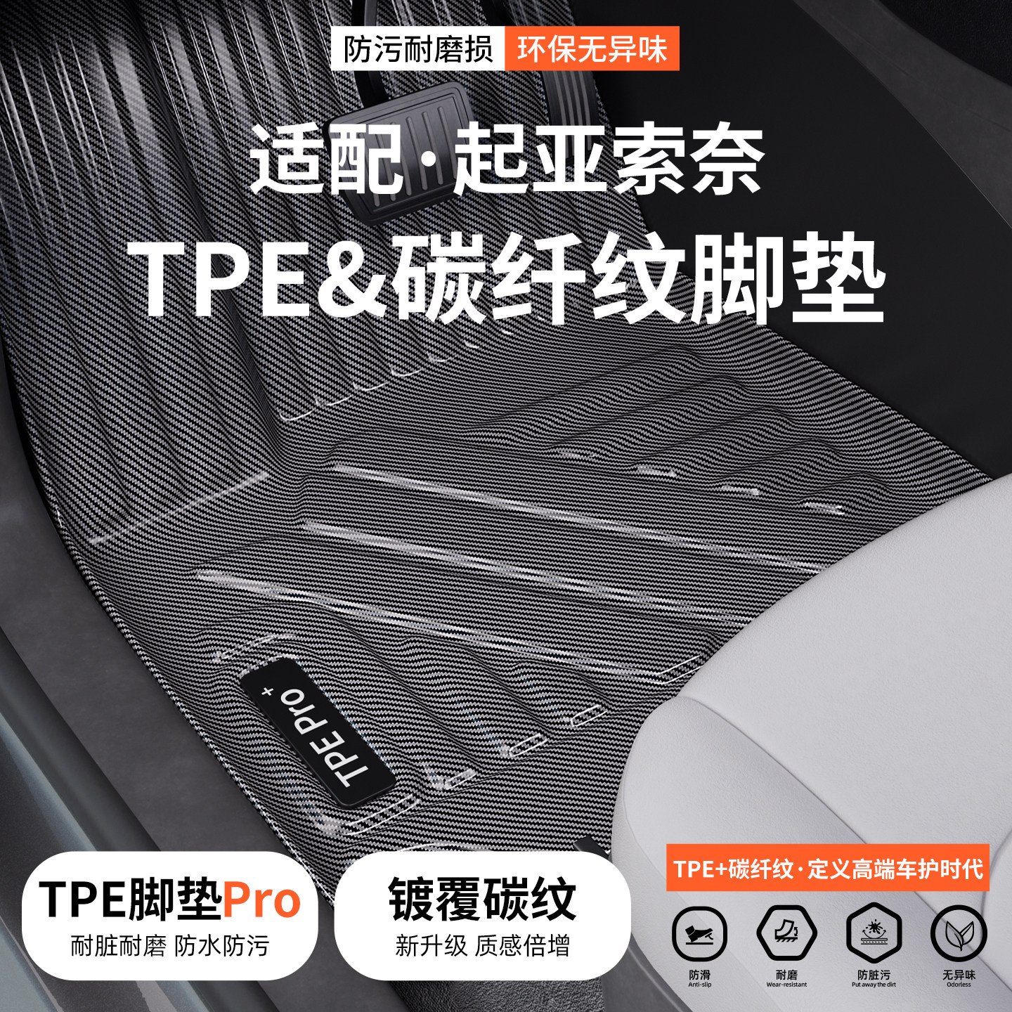 【优选】适配索奈碳纤纹TPE脚垫