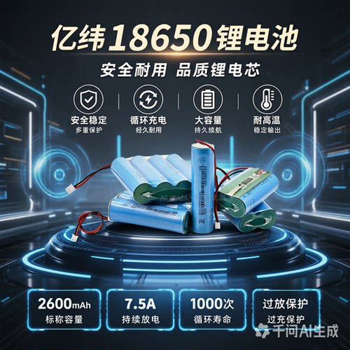 亿纬18650锂电池双节7.4V电池