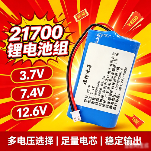 3.7V7.4V12V电池亿纬21700电池