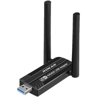ROKAR免驱动WiFi6无线网卡USB台式电脑接收器台式机外置网络信号WiFi7千兆5G双频笔记本电竞发射器