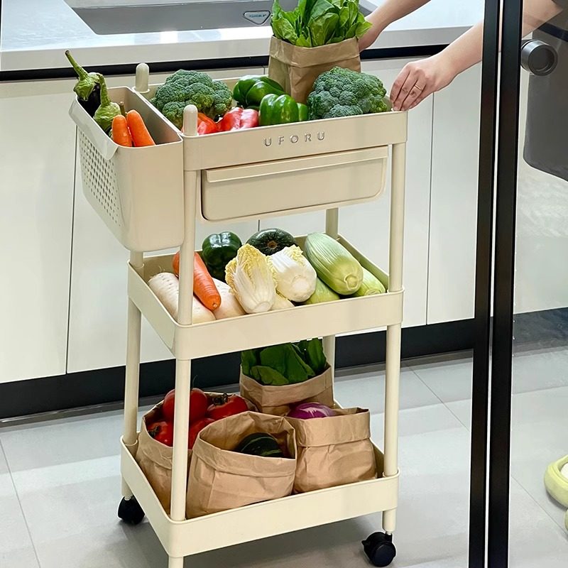 厨房置物架多层菜篮子收纳架可移动家用多功能水果蔬菜零食小推车,厨房/烹饪用具,厨房置物架/置物柜/角架,淘宝优惠券,粉丝福利购,淘宝优惠卷