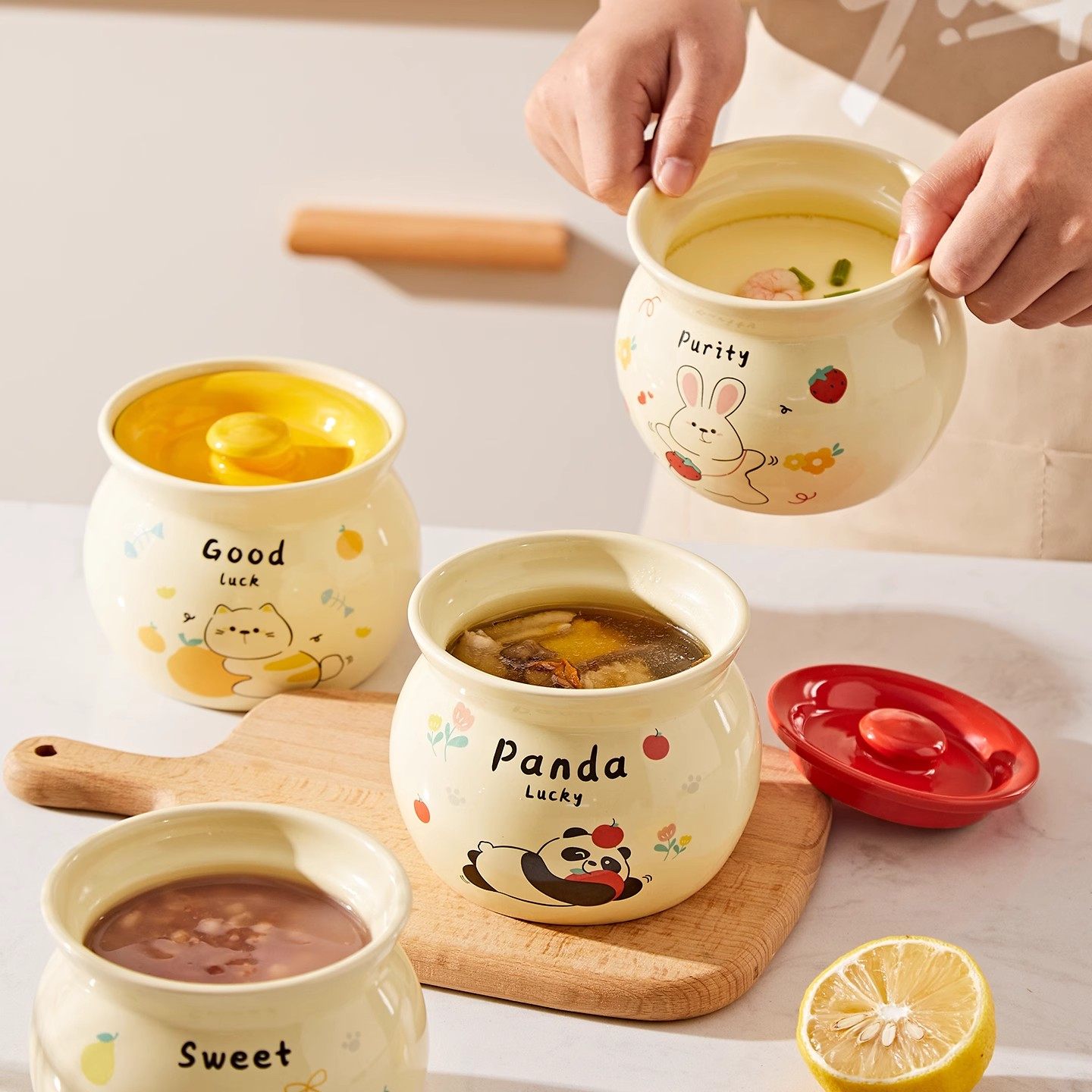 【卡通创意】陶瓷炖盅隔水炖家用