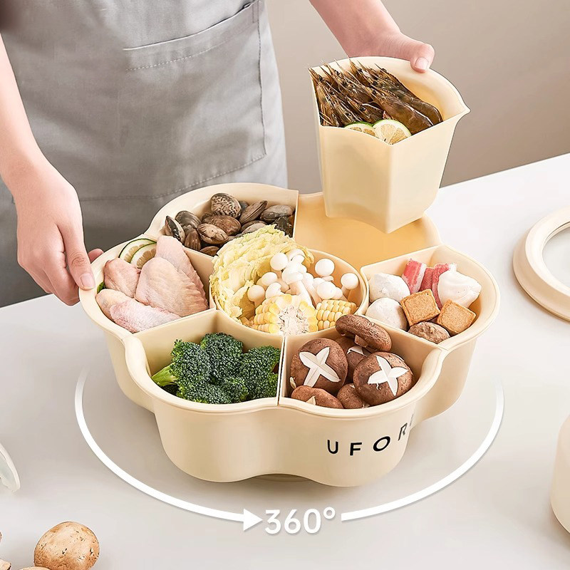 厨房火锅备菜盘可旋转多功能