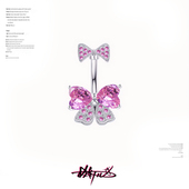 f136钛合金钛钢肚脐钉脐环女镶钻蝴蝶结锆石爆闪辣妹推荐 性感银14