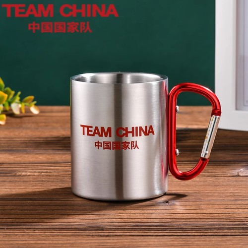 中国国家队双层不锈钢咖啡水杯