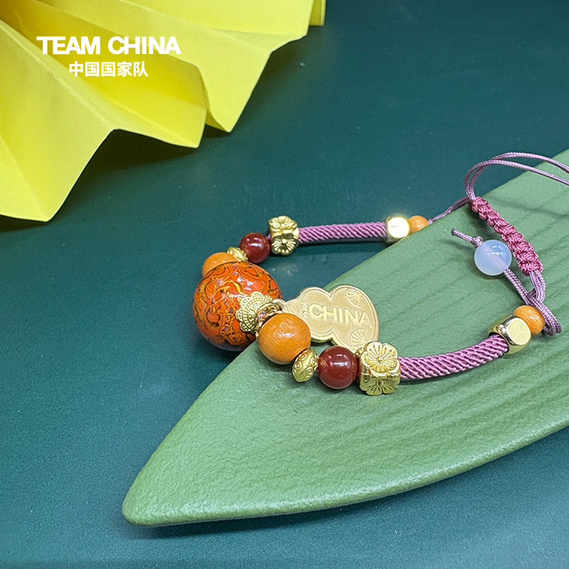中国国家队繁华大漆手串手镯送礼手工编织手链男女TEAMCHINA