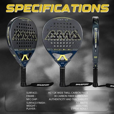 Padel Racket板式网球拍12K黑色碳纤维专业笼式比赛Padel球拍