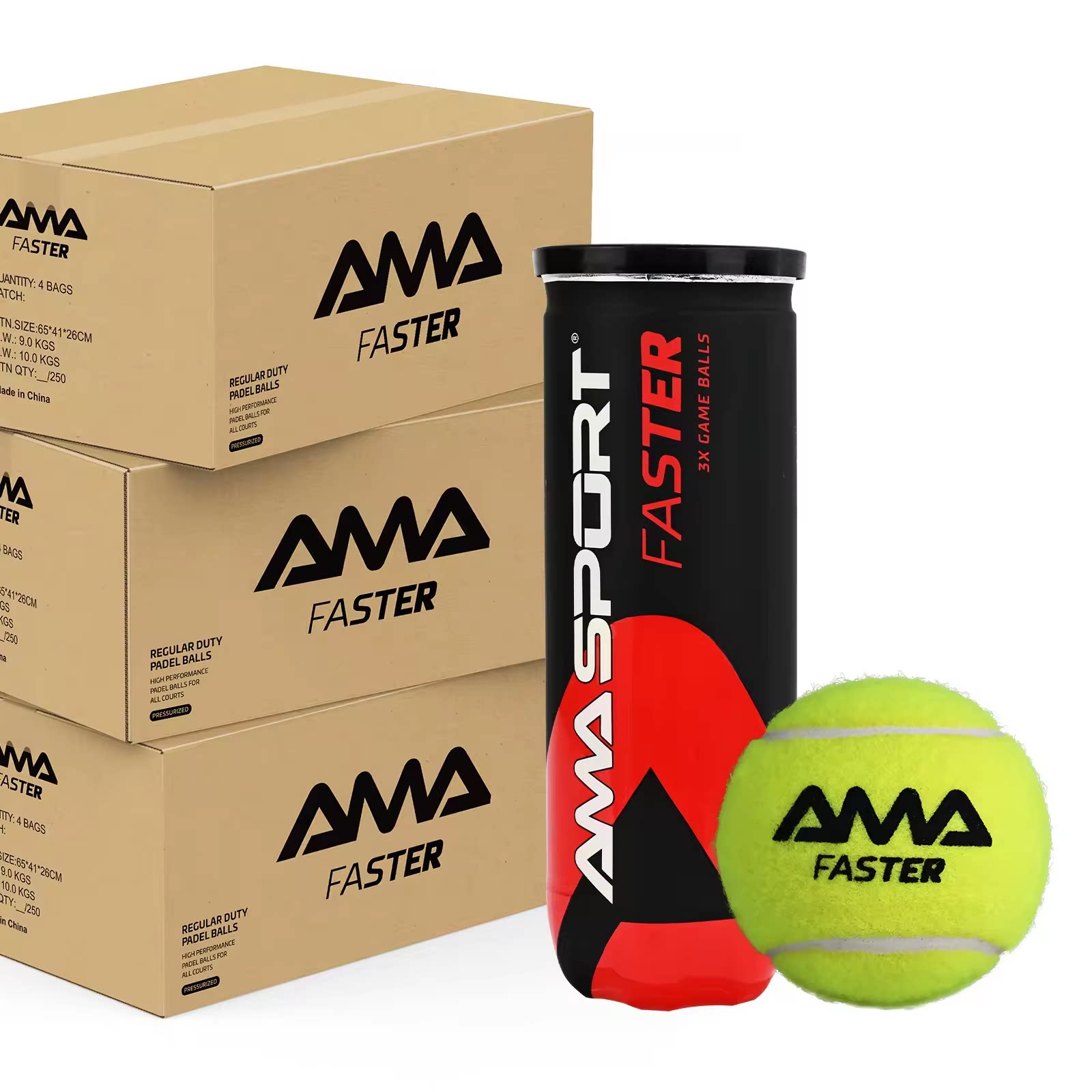 AMASPORT高品质Pelotas de Padel球板式网球高弹训练比赛Padel球 - 实物图
