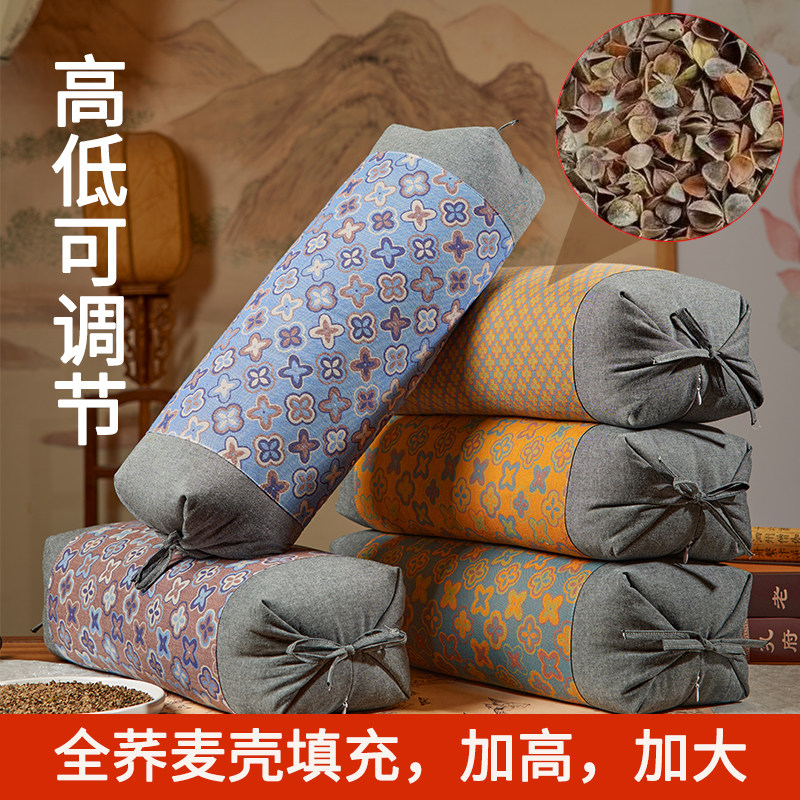 荞麦枕全荞麦壳枕头可调节颈椎枕头加高枕头侧睡枕头中老年高枕头