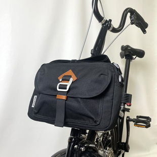 适用brompton小布折叠车前包自行车挂包大容量猪鼻车头包单肩背包