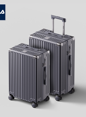 DULA行李箱20英寸+24寸拉杆箱子母套装旅行密码箱万向轮3088灰色