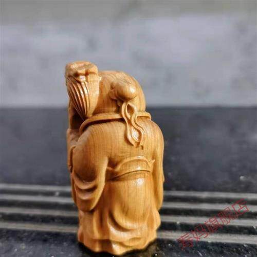 雕刻崖柏木雕手把件摆件木质雕刻把玩工艺品挂件盘玩寿星公福禄寿